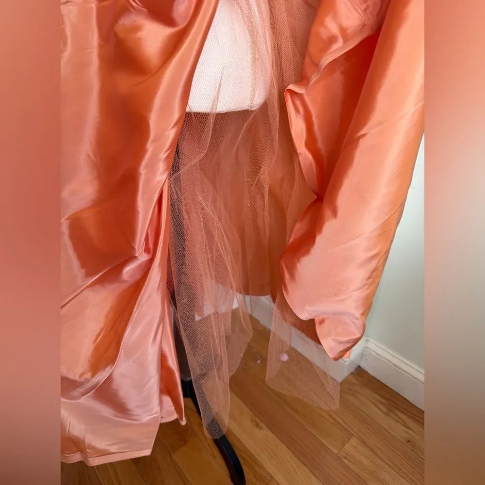 RARE 1950s Peach Colored Prom Fit and Flair High Glam Dress
